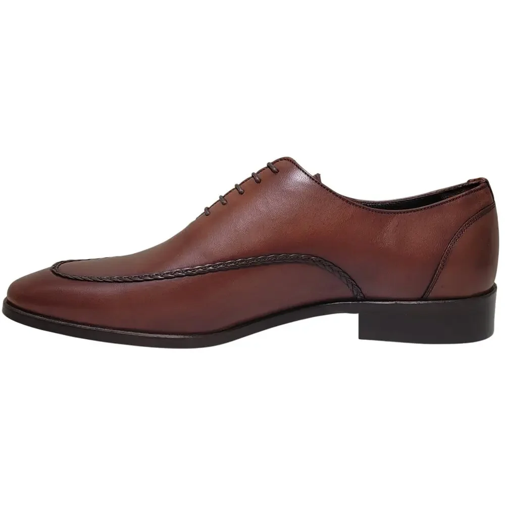 Vella Pais Men Frisco Oxford Dress Shoes Size US 10.5 Cognac Brown Leather